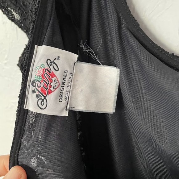 Vintage Lanz Sheer Black Dress with Low Back and Floral Detail - Picture 4 of 5